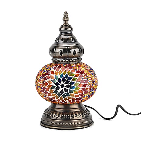 Handmade Moroccan Style Mosaic Table Lamp - Red