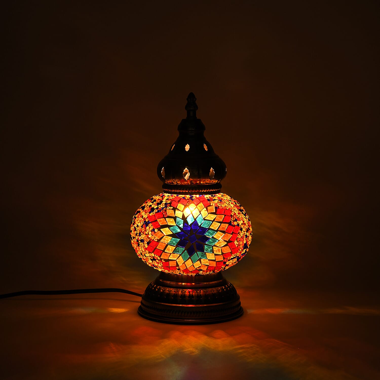 Handmade Moroccan Style Mosaic Table Lamp - Red