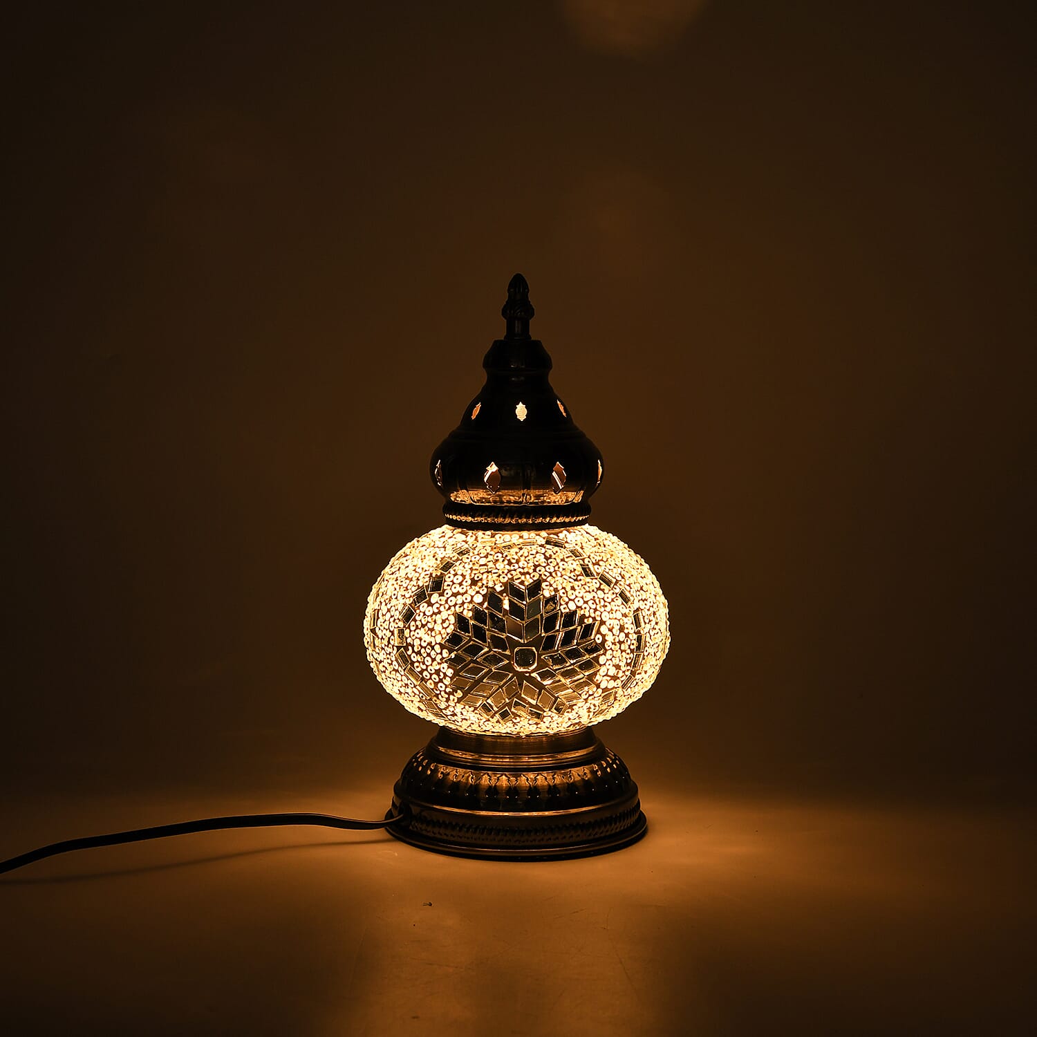 Handmade Moroccan Style Mosaic Table Lamp - White