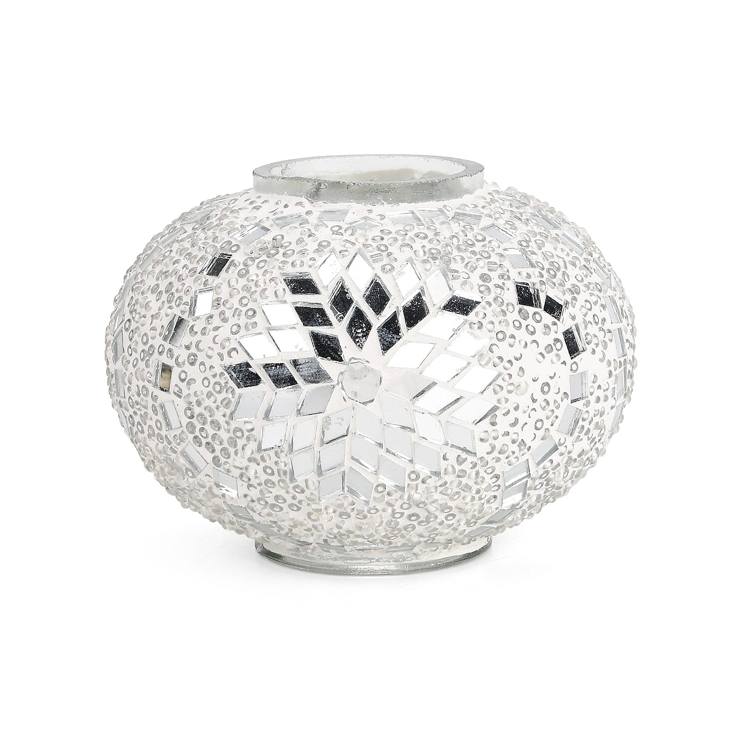 Handmade Moroccan Style Mosaic Table Lamp - White