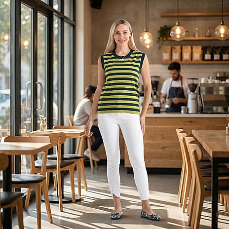 & Maisi Striped Vest (Size - XL) - Green & Green