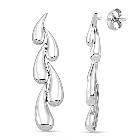 Lucy Q Drip Collection - Rhodium Overlay Sterling Silver Push Back Earring