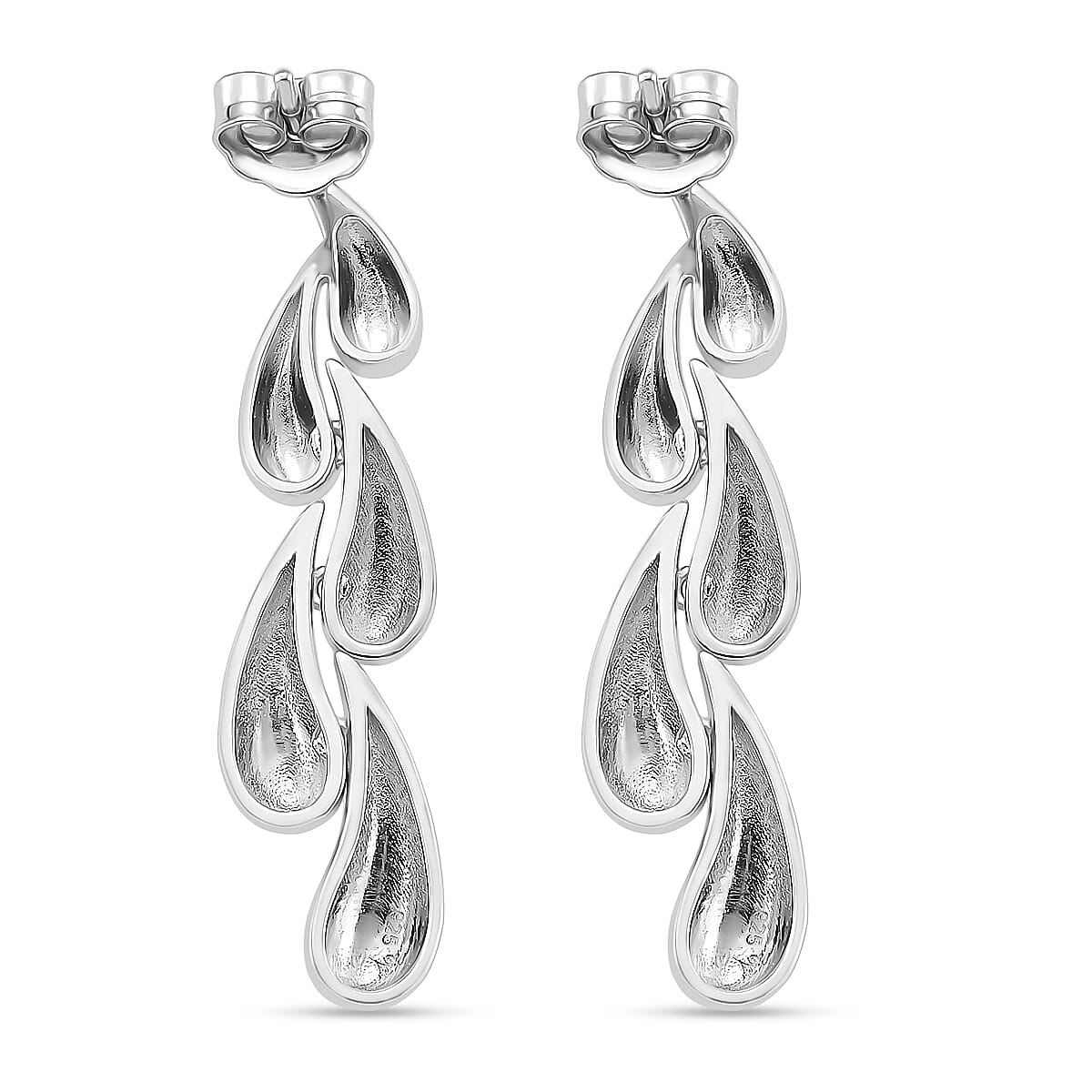 Lucy Q Drip Collection - Rhodium Overlay Sterling Silver Push Back Earring Lucy Q Drip Collection - Rhodium Overlay Sterling Silver Push Back Earring