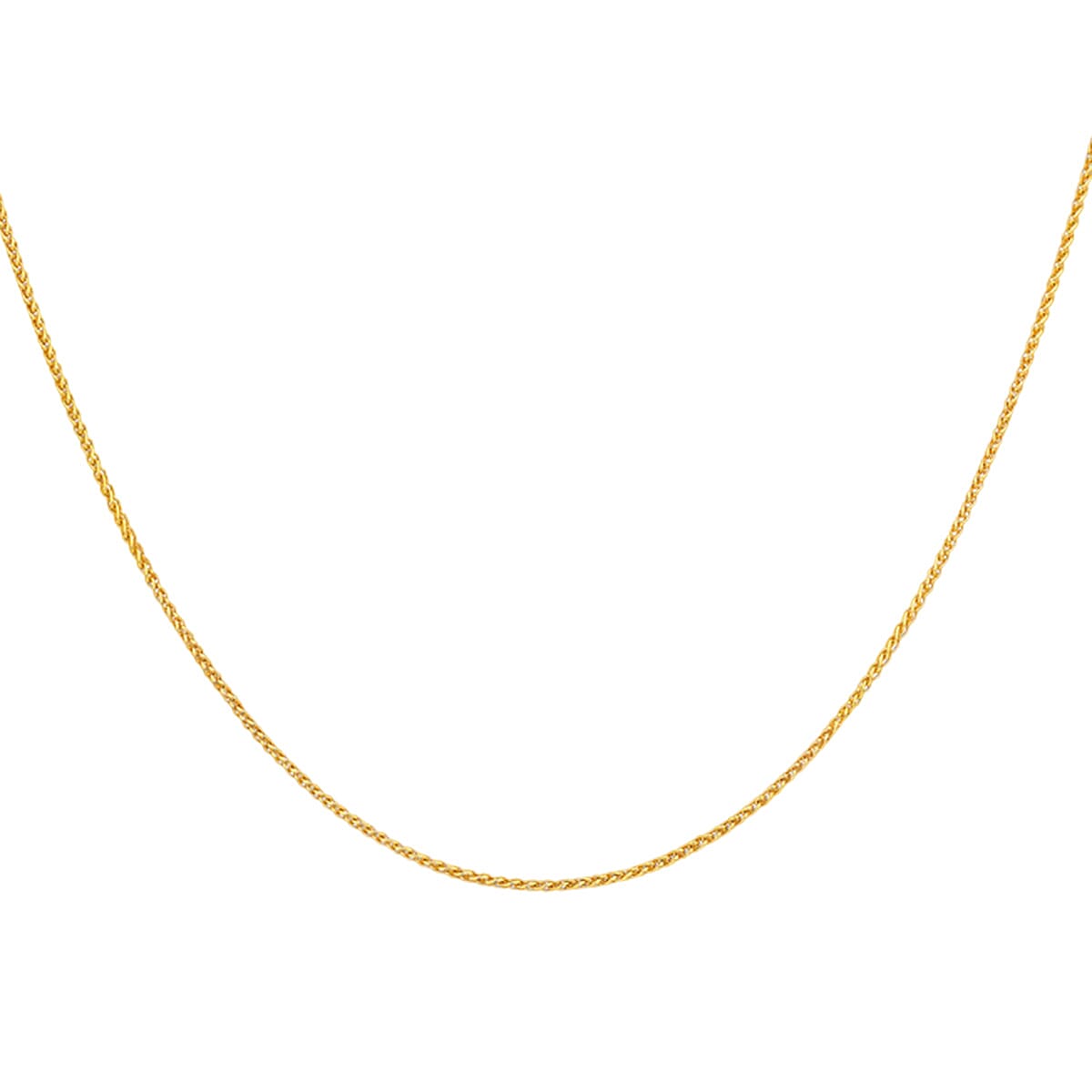 Close Out Deal - 9K Yellow Gold Mini Spiga Chain (Size - 16) with Spring Ring Clasp Close Out Deal - 9K Yellow Gold Mini Spiga Chain (Size - 16) with Spring Ring Clasp