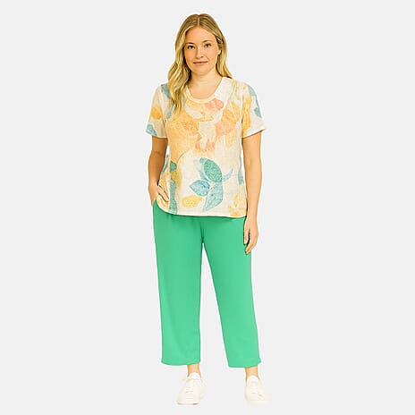 Anamor Tie-Dye Print Short Sleeve Casual T-Shirt (Size XL) - Orange