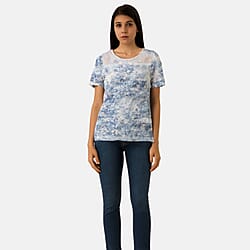 Anamor Womens Abstract Stripes Print Casual T-Shirt