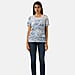 Anamor Womens Abstract Stripes Print Casual T-Shirt