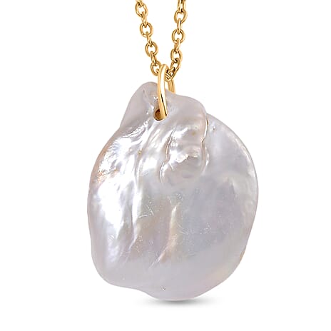 One Time Deal- White Keshi Pearl Pendant with Chain (Size - 20)