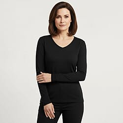 Pure & Natural V-Neck Fleece Lined Top