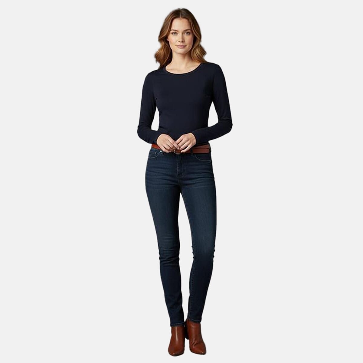 Pure & Natural Round Neck Fleece Lined Top 