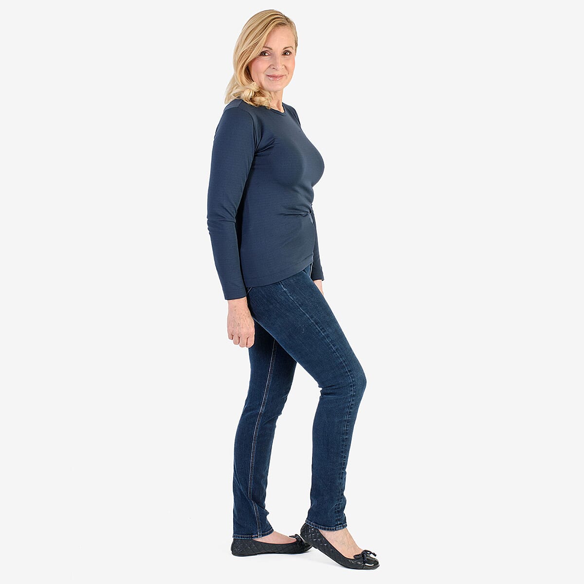 Pure & Natural Round Neck Fleece Lined Top 