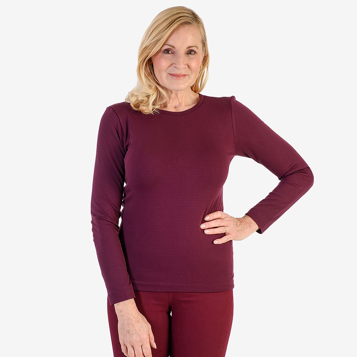Pure & Natural Round Neck Fleece Lined Top 
