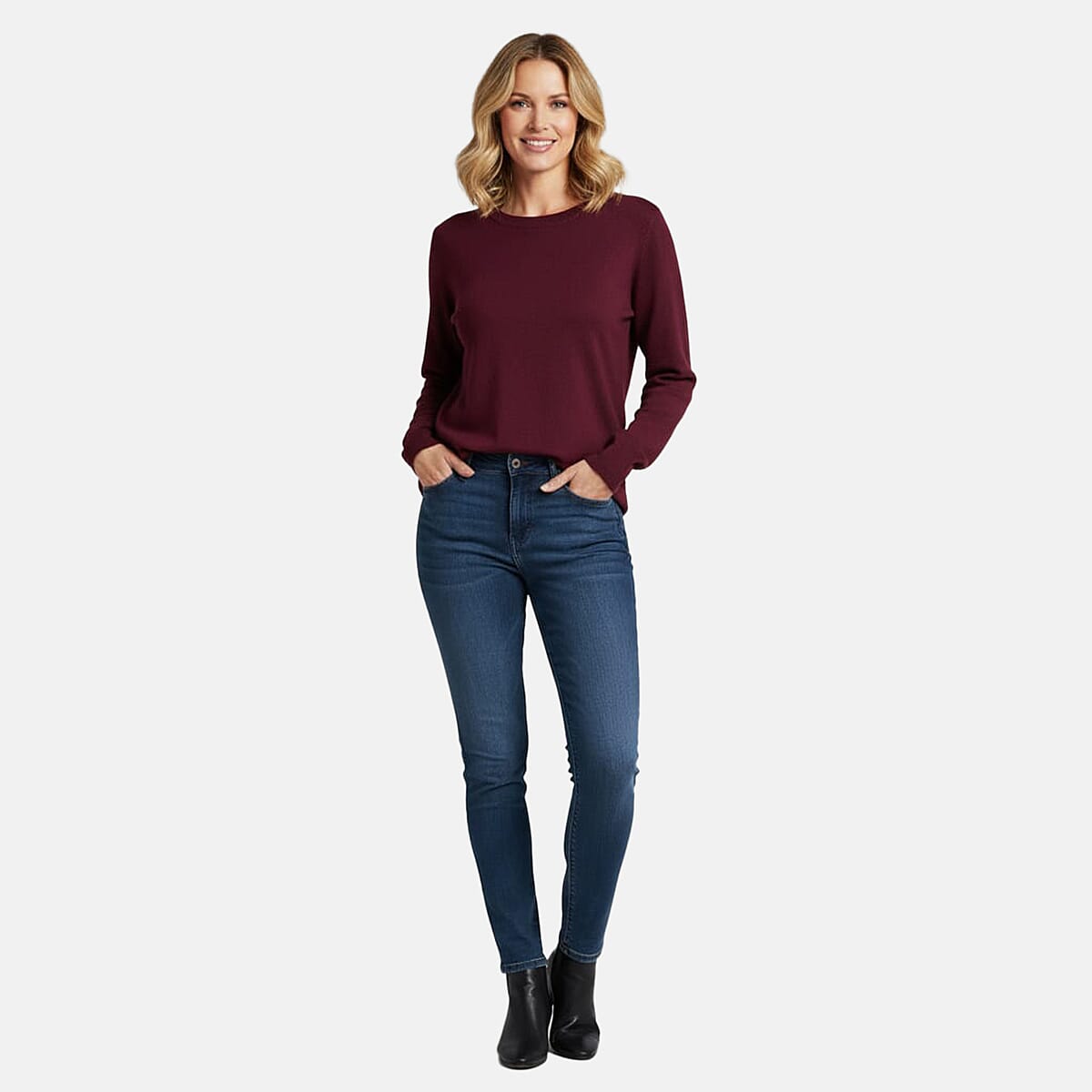 Pure & Natural Round Neck Fleece Lined Top 