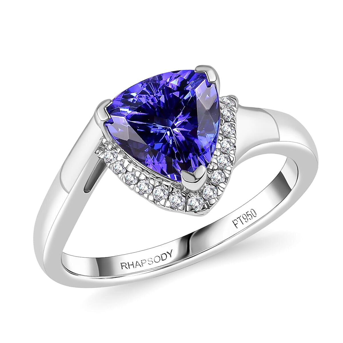 Certified & Appraised RHAPSODY 950 Platinum AAAA Tanzanite, White Diamond VS-EF Ring, 2.75  Ct.