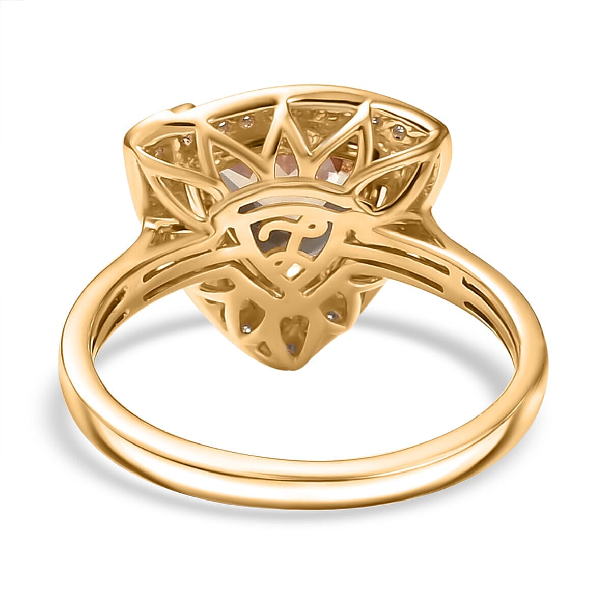 Luxoro 14K Yellow Gold AAA Turkizite, White Diamond I2 Main Stone With Side Stone Ring, Gold Wt.3.5 Gms  4.159  Ct.