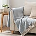 Hush Heaven 100% Soft Cotton Chevron Weaved Throw Blanket (200x150cm) - Grey