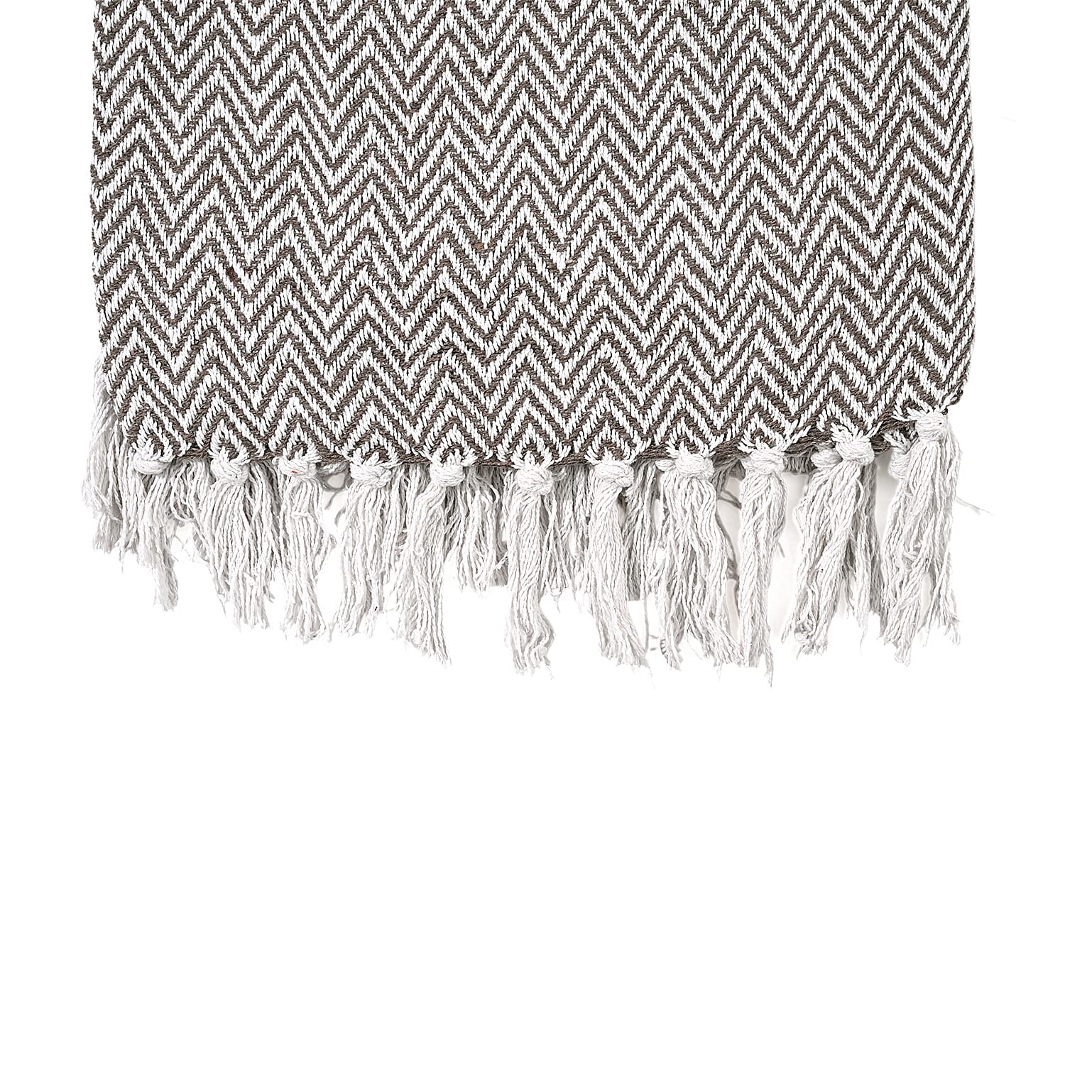 Hush Heaven 100% Soft Cotton Chevron Weaved Throw Blanket (200x150cm) - Taupe