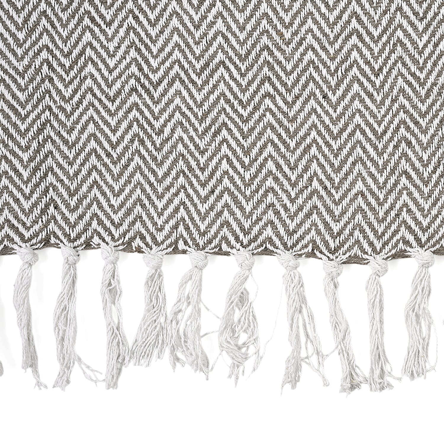 Hush Heaven 100% Soft Cotton Chevron Weaved Throw Blanket (200x150cm) - Taupe