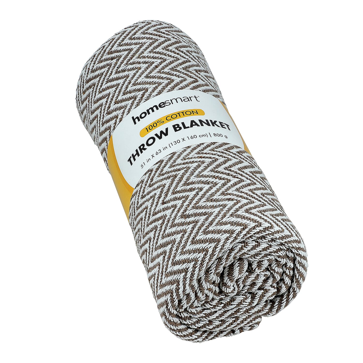 Hush Heaven 100% Soft Cotton Chevron Weaved Throw Blanket (200x150cm) - Taupe