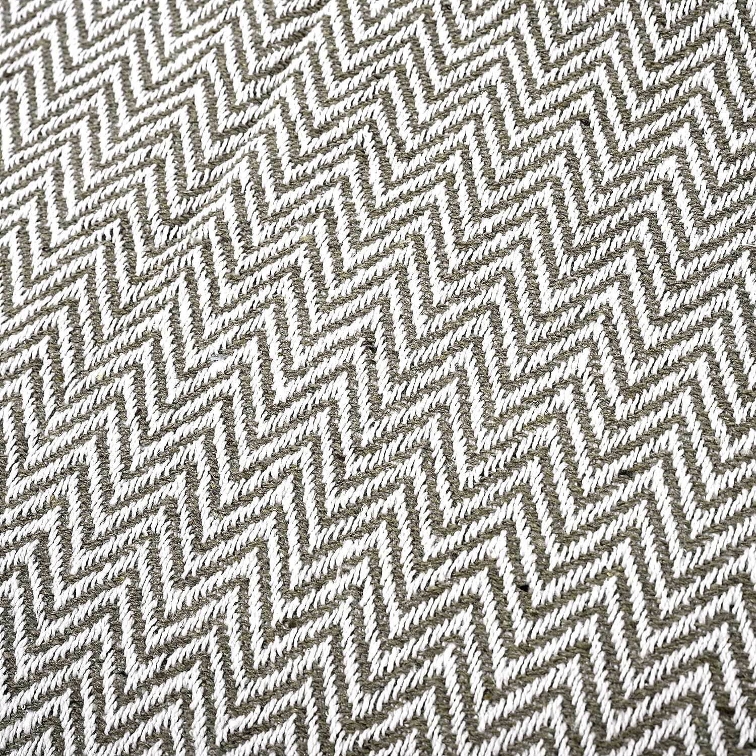 Hush Heaven 100% Soft Cotton Chevron Weaved Throw Blanket (200x150cm) - Taupe