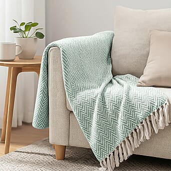 https://tjcuk.sirv.com/Products/81/2/8129575/Homesmart-Cotton-Chevron-Throw-Blanket-Size-150x1-cm-Sage-Green-Grey_8129575.jpg?w=342&h=342