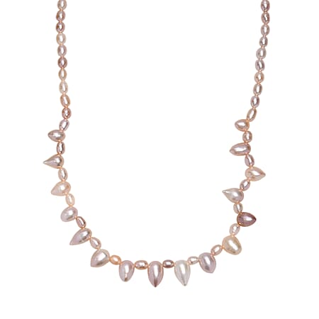 Multi Color Fresh Water Pearl Necklace (Size - 20) with Lobster Clasp in 18K Vermeil Yellow Gold Plated Sterling Silver Multi Color Fresh Water Pearl Necklace (Size - 20) with Lobster Clasp in 18K Vermeil Yellow Gold Plated Sterling Silver