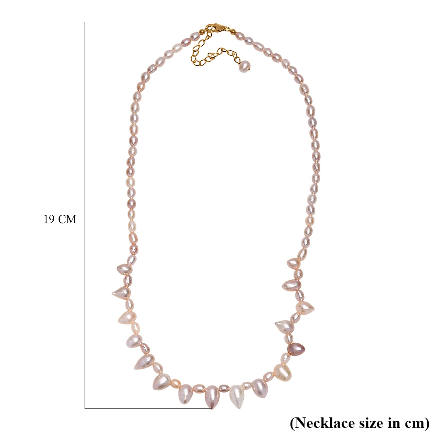 Multi Color Fresh Water Pearl Necklace (Size - 20) with Lobster Clasp in 18K Vermeil Yellow Gold Plated Sterling Silver Multi Color Fresh Water Pearl Necklace (Size - 20) with Lobster Clasp in 18K Vermeil Yellow Gold Plated Sterling Silver