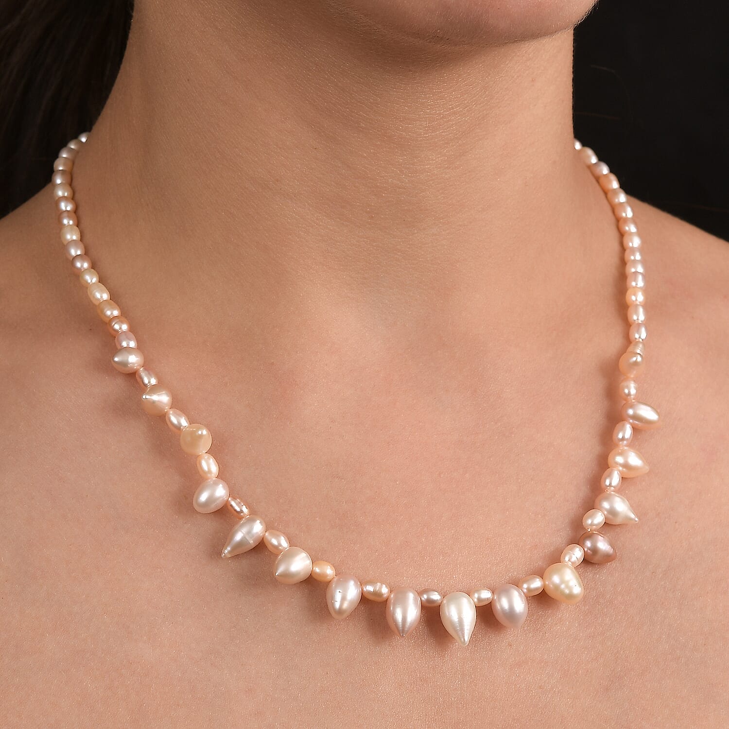 Multi Color Fresh Water Pearl Necklace (Size - 20) with Lobster Clasp in 18K Vermeil Yellow Gold Plated Sterling Silver Multi Color Fresh Water Pearl Necklace (Size - 20) with Lobster Clasp in 18K Vermeil Yellow Gold Plated Sterling Silver