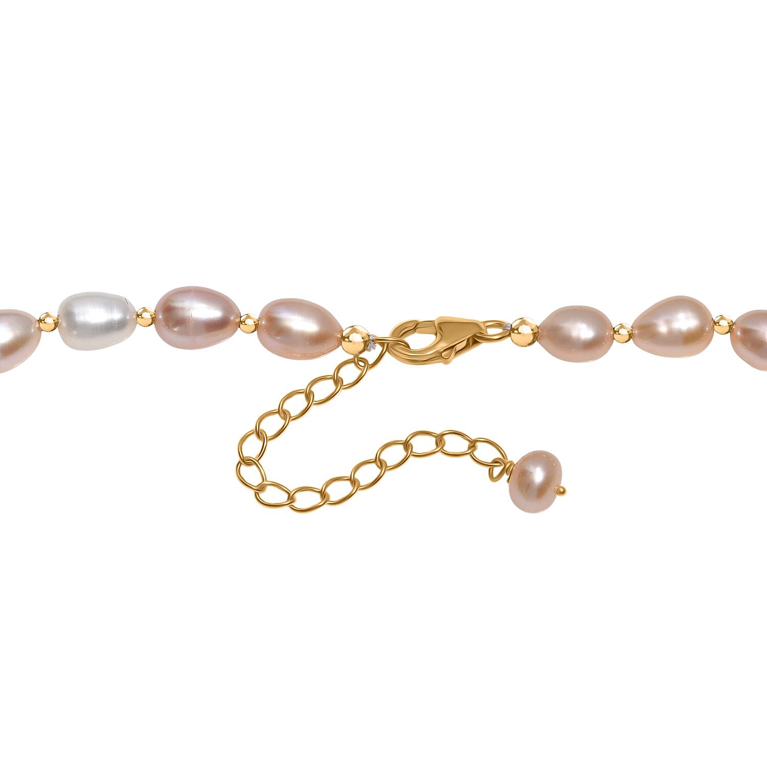 Multi Color Fresh Water Pearl Necklace (Size - 18-2 Ext) in 18K Vermeil Yellow Gold Plated Sterling Silver 110.00 Ct. Multi Color Fresh Water Pearl Necklace (Size - 18-2 Ext) in 18K Vermeil Yellow Gold Plated Sterling Silver 110.00 Ct.