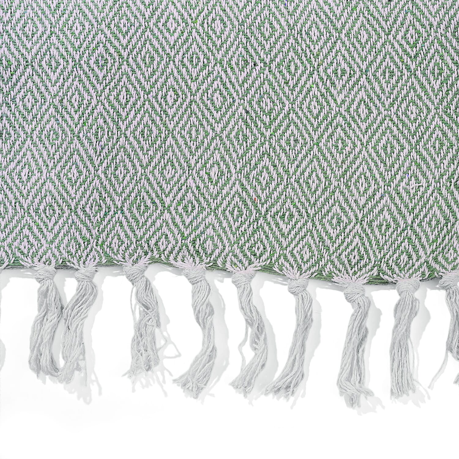 Hush Heaven 100% Soft Cotton Diamond Weaved Throw Blanket (200x150cm) - Sage Green