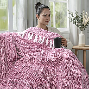 https://tjcuk.sirv.com/Products/81/2/8129593/Hush-Haven-Cotton-Chevron-Throw-Blanket-Size-150x1-cm-Dark-Pink-Grey_8129593_1.jpg?w=342&h=342