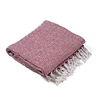 https://tjcuk.sirv.com/Products/81/2/8129593/Hush-Haven-Cotton-Chevron-Throw-Blanket-Size-150x1-cm-Dark-Pink-Grey_8129593_3.jpg?w=342&h=342