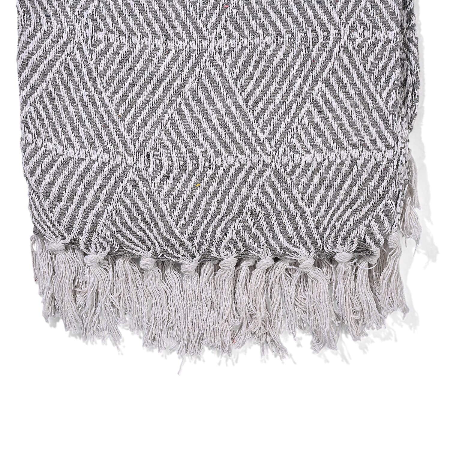 Homesmart Cotton Chevron Throw Blanket (Size 130x160cm) - Grey