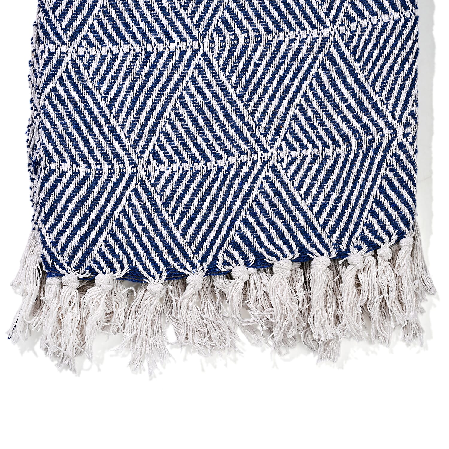 Homesmart Cotton Chevron Throw Blanket (Size 130x160 cm) - Light Blue