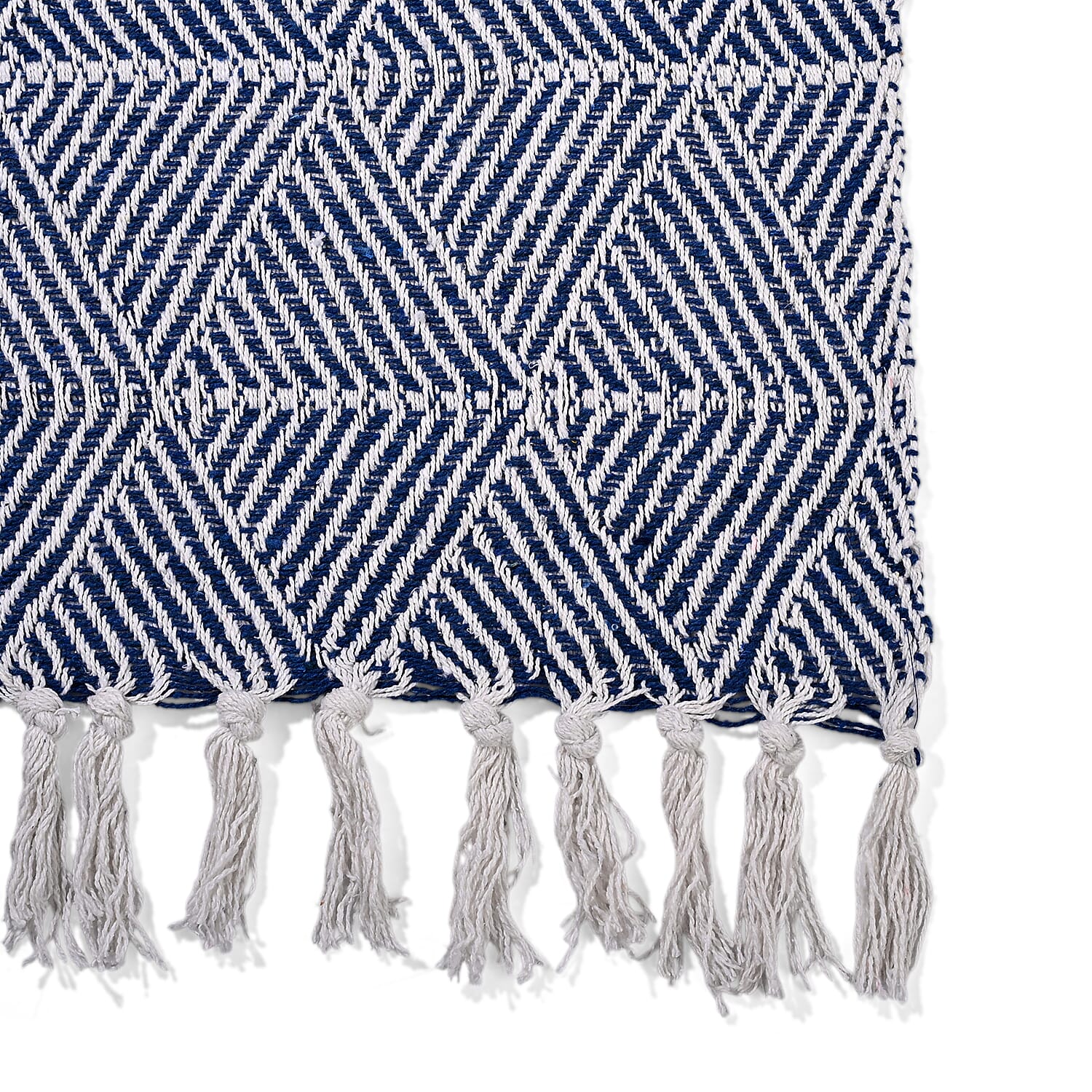 Homesmart Cotton Chevron Throw Blanket (Size 130x160 cm) - Light Blue