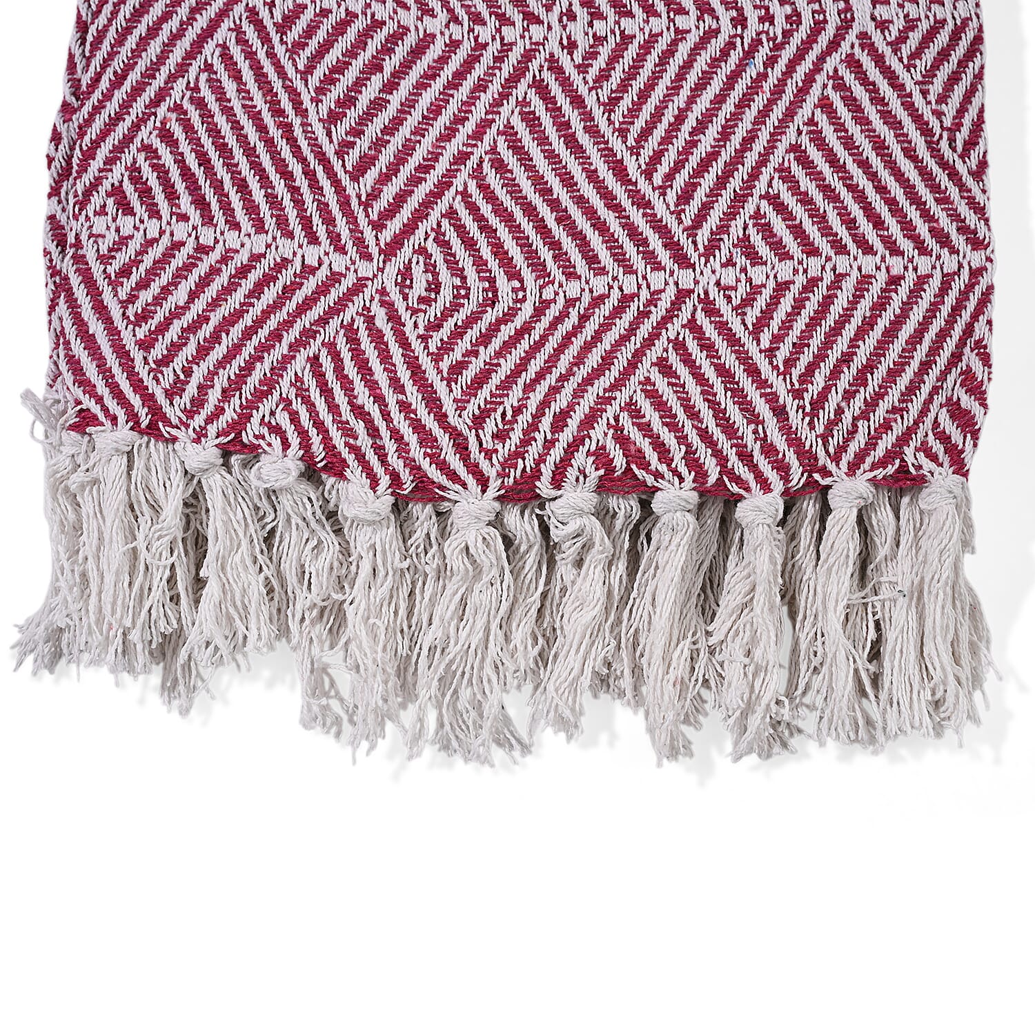 Homesmart Cotton Chevron Throw Blanket (Size 130x160 cm) - Dark Pink