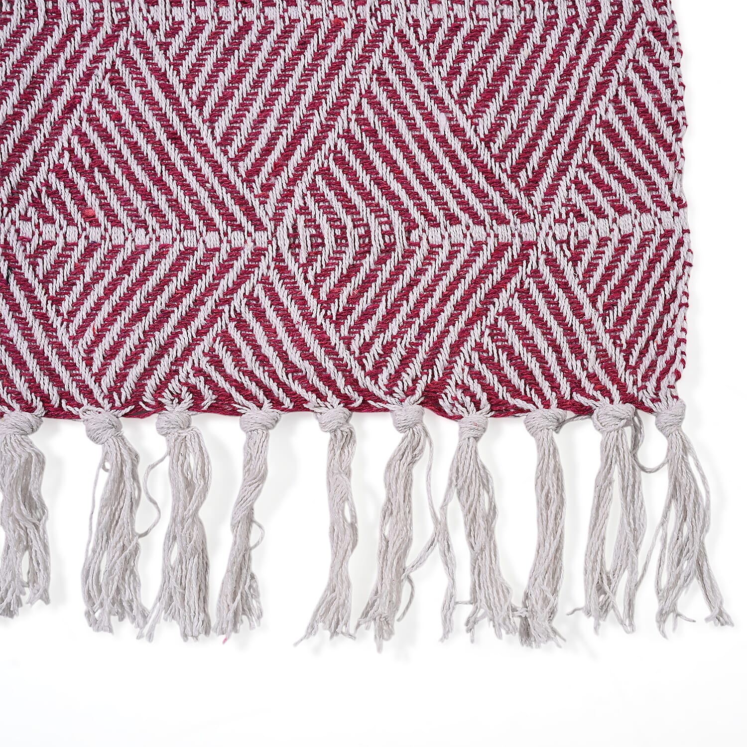 Homesmart Cotton Chevron Throw Blanket (Size 130x160 cm) - Dark Pink