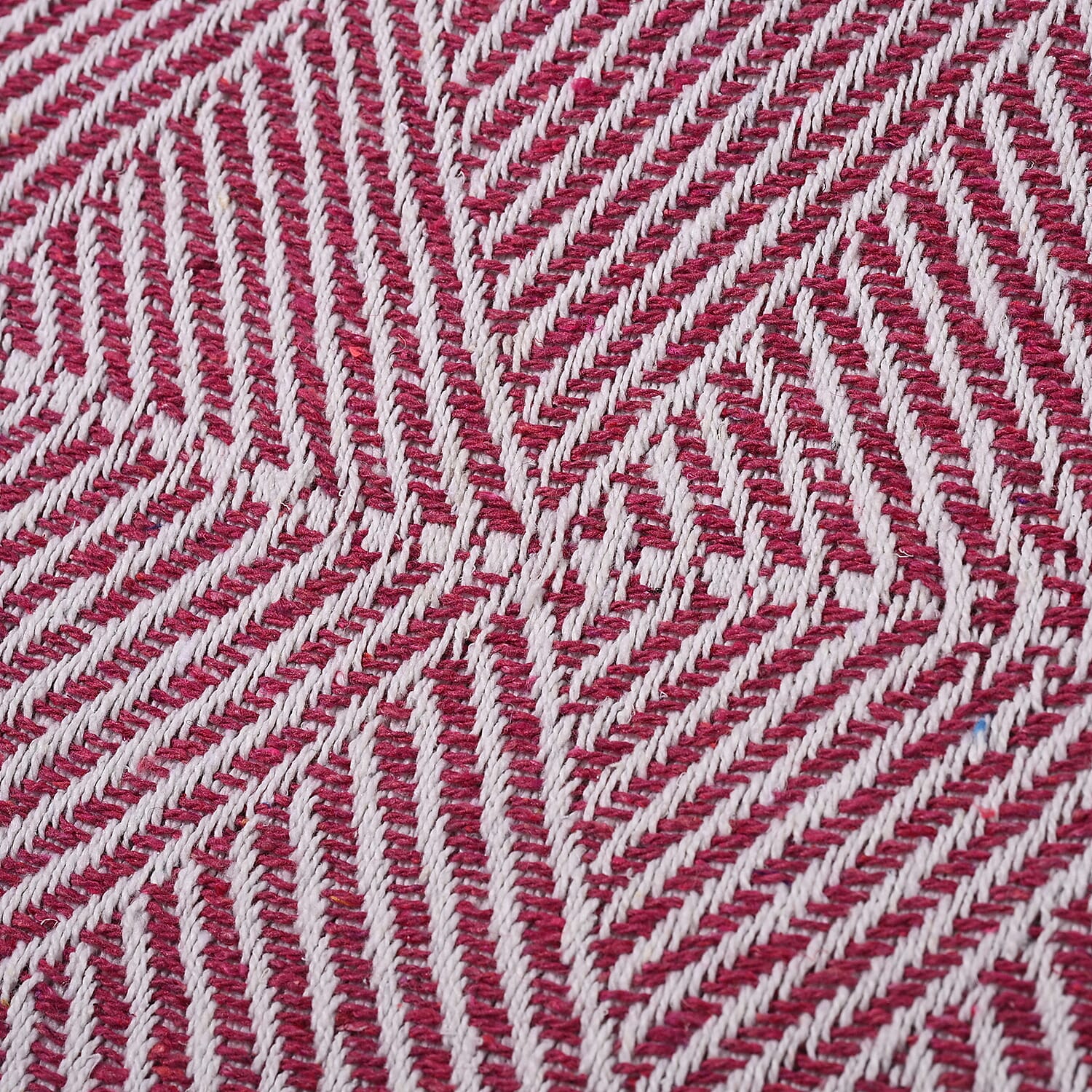 Homesmart Cotton Chevron Throw Blanket (Size 130x160 cm) - Dark Pink