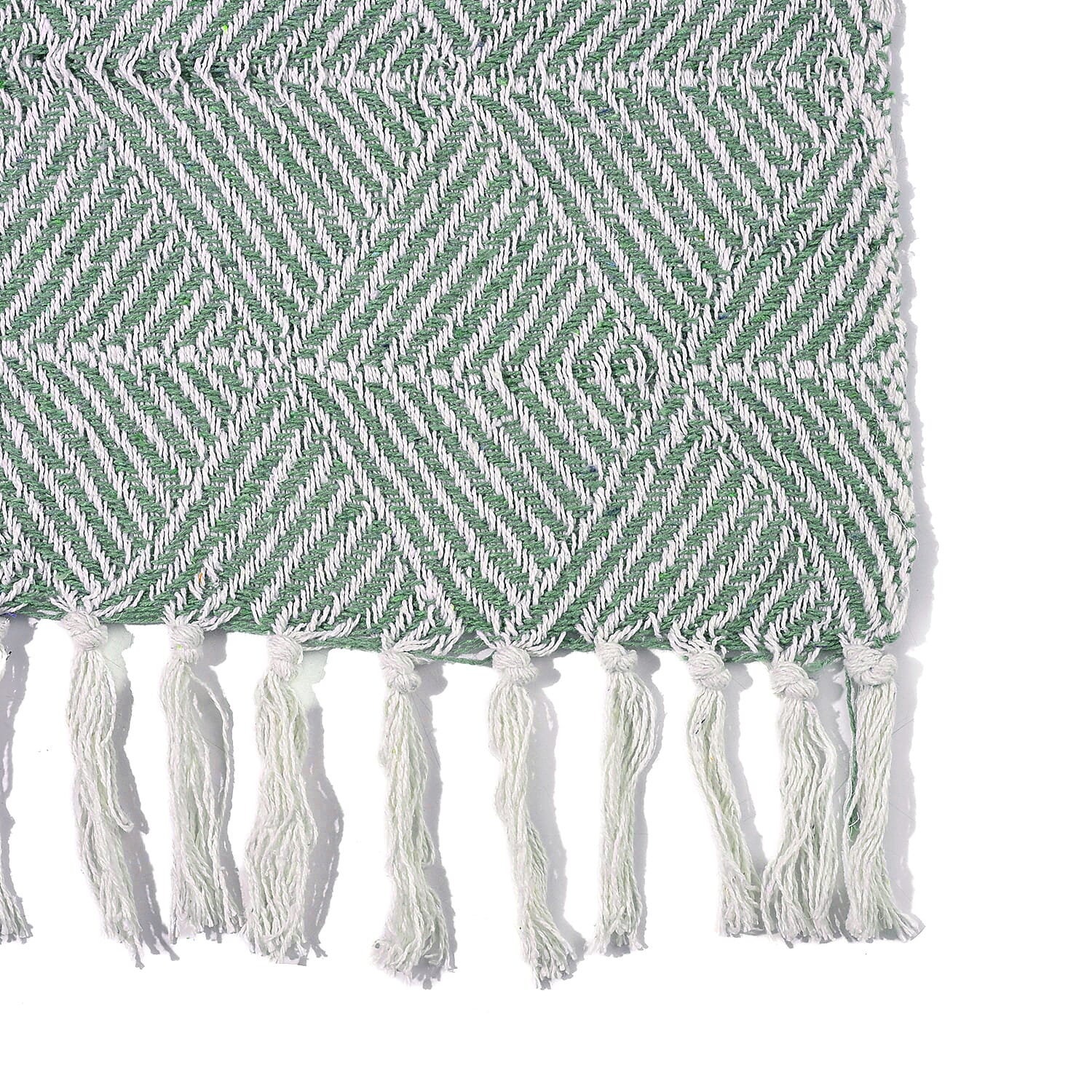 Hush Heaven 100% Soft Cotton Triangle Weaved Throw Blanket (200x150cm) - Sage Green