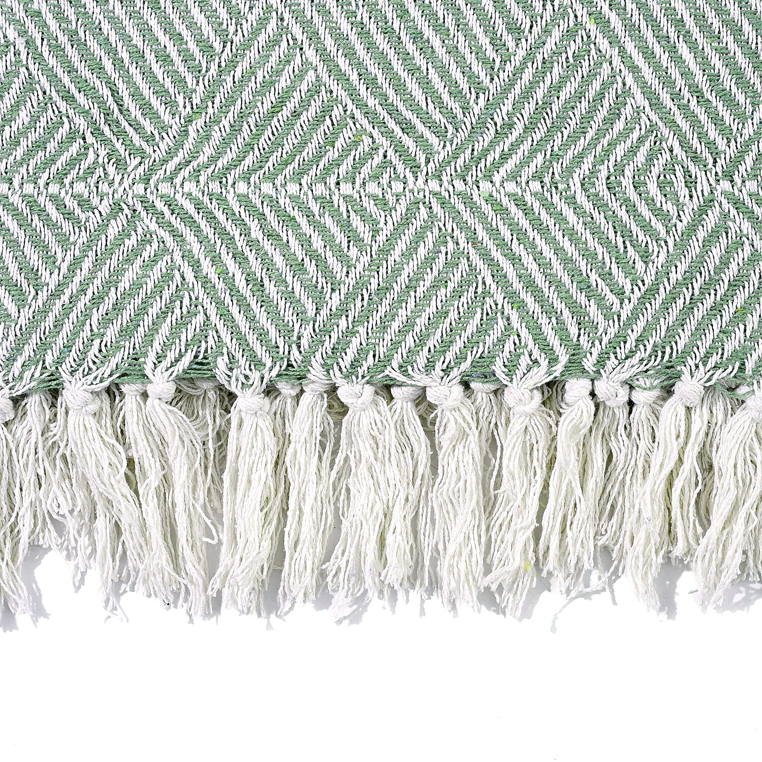 Hush Heaven 100% Soft Cotton Triangle Weaved Throw Blanket (200x150cm) - Sage Green