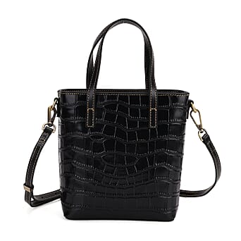https://tjcuk.sirv.com/Products/81/2/8129770/Crocodile-Embossed-Genuine-Leather-Crossbody-Bag-With-Adjustable-Shoul_8129770.jpg?w=342&h=342