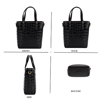 https://tjcuk.sirv.com/Products/81/2/8129770/Crocodile-Embossed-Genuine-Leather-Crossbody-Bag-With-Adjustable-Shoul_8129770_3.jpg?w=342&h=342