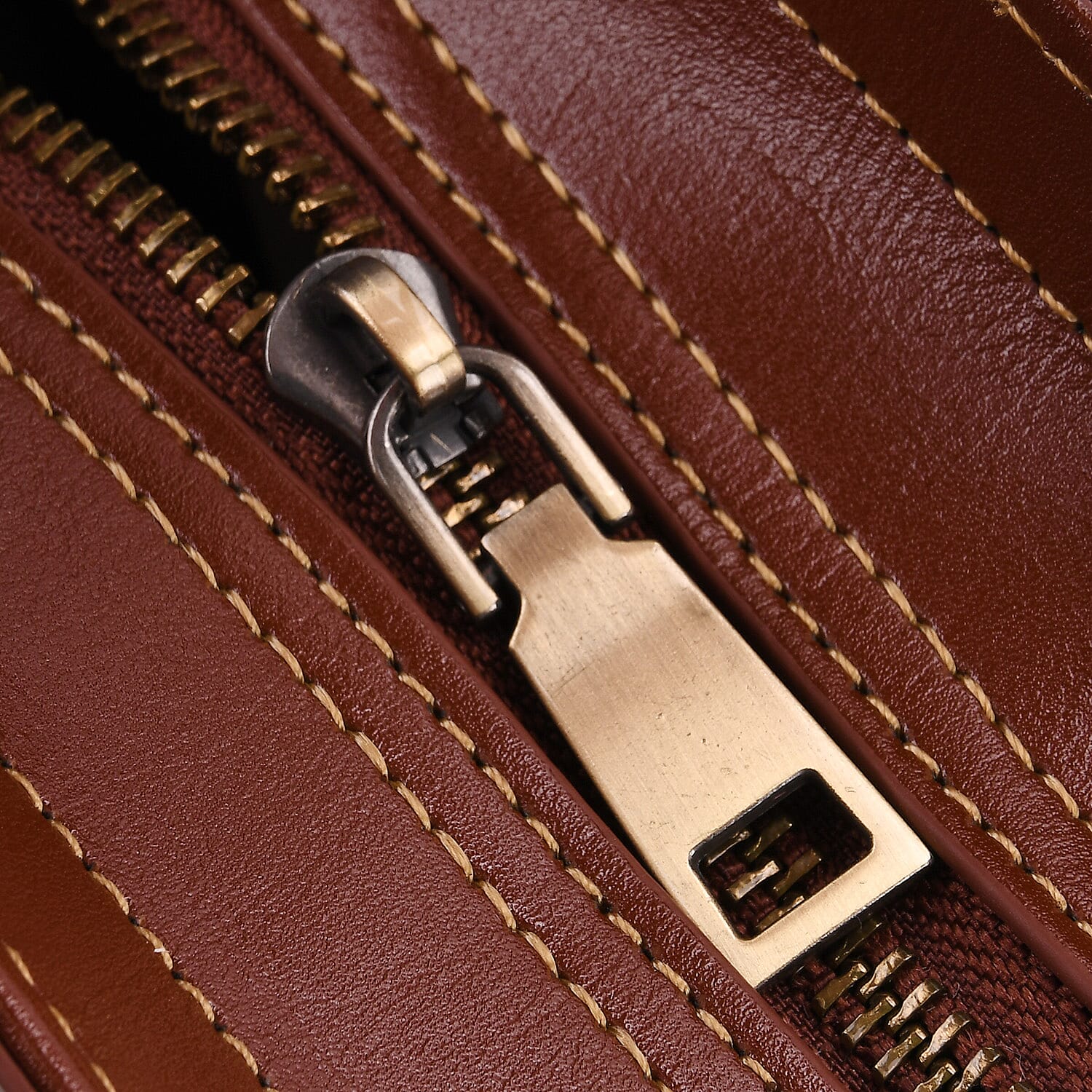 Crocodile Embossed Genuine Leather Crossbody Bag With Adjustable Shoulder Strap - Brown