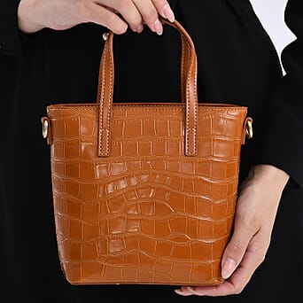 https://tjcuk.sirv.com/Products/81/2/8129774/Crocodile-Embossed-Genuine-Leather-Crossbody-Bag-With-Adjustable-Shoul_8129774_2.jpg?w=342&h=342