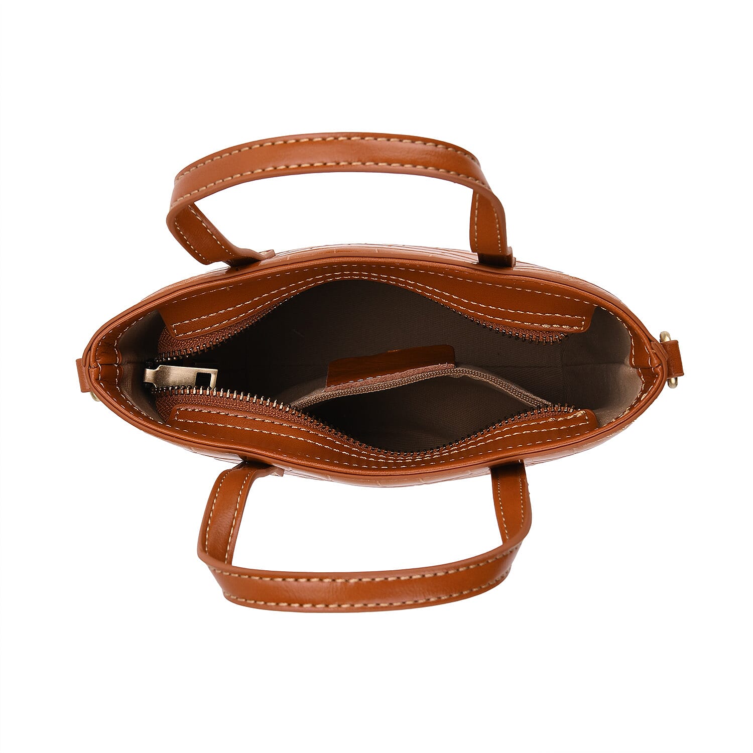 Crocodile Embossed Genuine Leather Crossbody Bag With Adjustable Shoulder Strap - Yellow