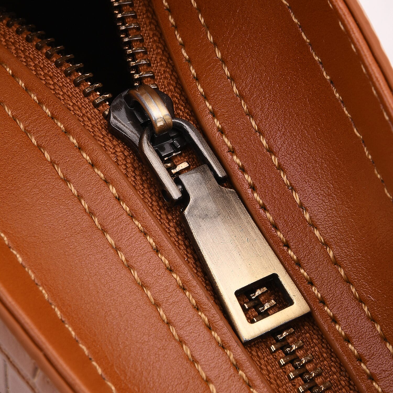 Crocodile Embossed Genuine Leather Crossbody Bag With Adjustable Shoulder Strap - Yellow