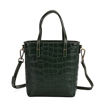 https://tjcuk.sirv.com/Products/81/2/8129776/Crocodile-Embossed-Genuine-Leather-Crossbody-Bag-With-Adjustable-Shoul_8129776.jpg?w=342&h=342