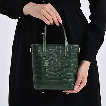 https://tjcuk.sirv.com/Products/81/2/8129776/Crocodile-Embossed-Genuine-Leather-Crossbody-Bag-With-Adjustable-Shoul_8129776_2.jpg?w=342&h=342