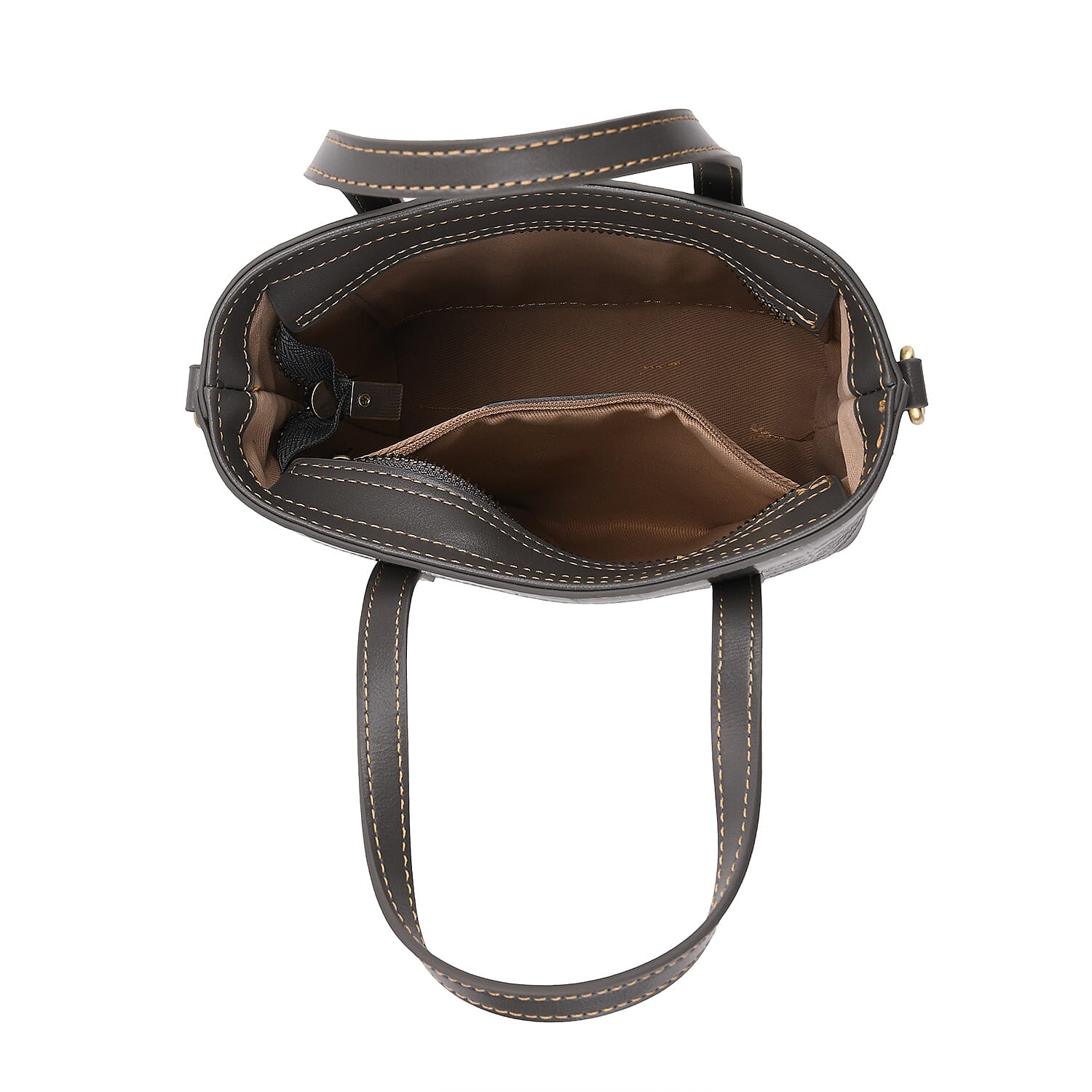 Crocodile Embossed Genuine Leather Crossbody Bag With Adjustable Shoulder Strap - Grey