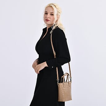 https://tjcuk.sirv.com/Products/81/2/8129778/Crocodile-Embossed-Genuine-Leather-Crossbody-Bag-With-Adjustable-Shoul_8129778_1.jpg?w=342&h=342